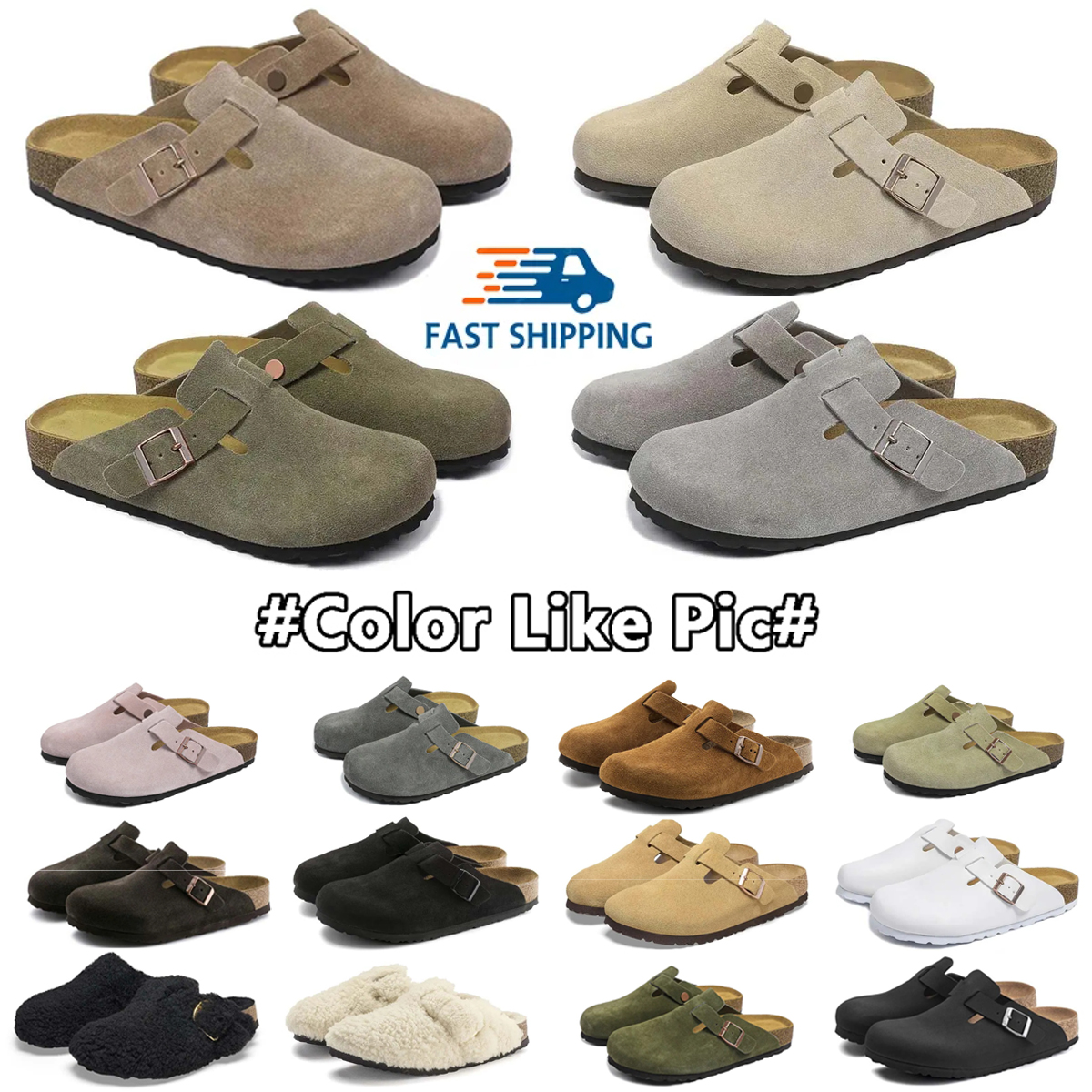 Designer Sandals Famous Designer Women Men Clogs Designer Shoes Cork Flat Summer Genuine Leather Slide Beach Casual Clog Slippers Flip Flops Black Brown Tan