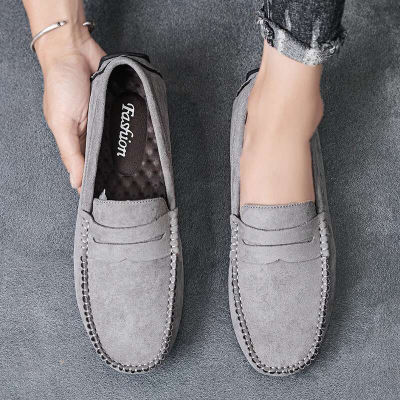Fashion Suede Casual Breathable Comfort Slip-On Driving Brand Men Loafers Mens Lazy Shoes Moccasins