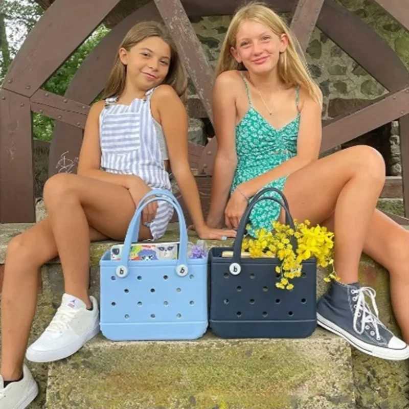 Small Jelly Beach Bag Waterproof Rubber EVA Swimming Pool Summer Storage Basket Warm Shopping Handbag Childrens Mini Sac Beach Handbag Y250409VFD