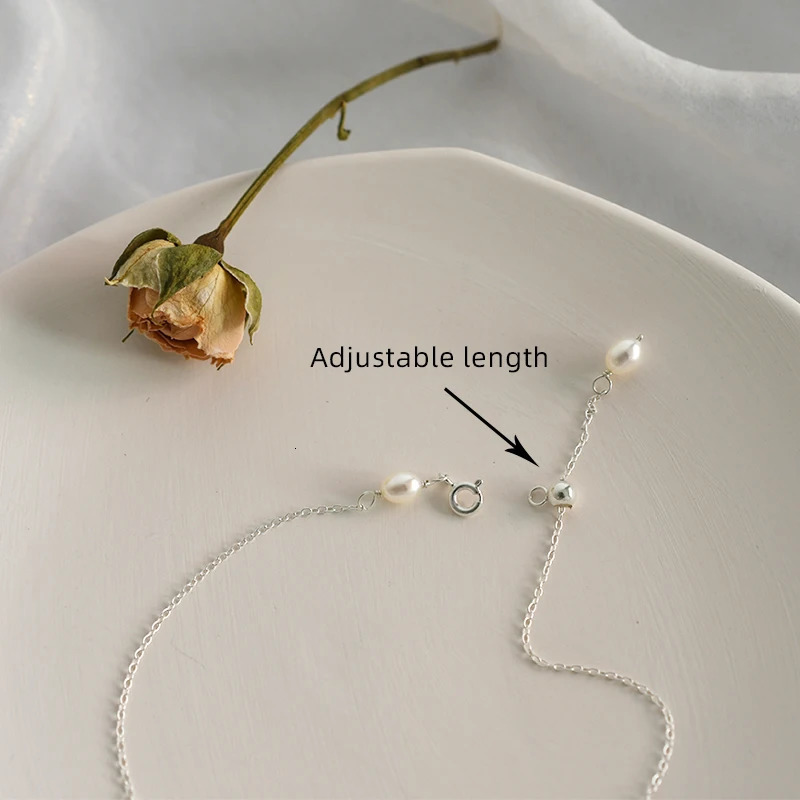 ASHIQI 925 Sterling Silver Natural Freshwater Pearl Anklets for Women Foot Fashion Jewelry Gift 250403