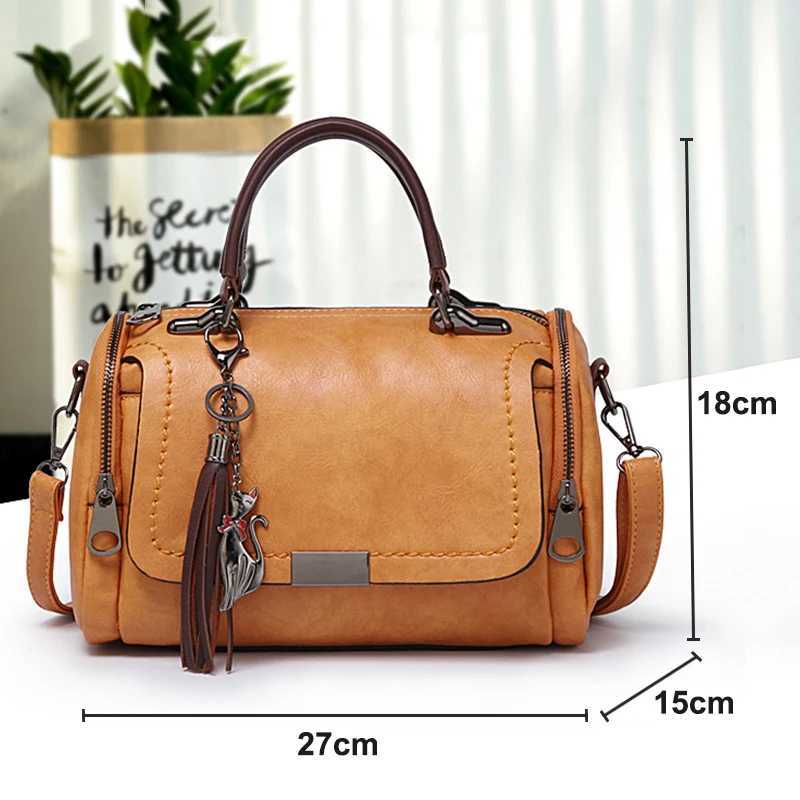 New Arrival Fashionable womens Boston bag retro style tassel decoration womens bag large capacity cross body bag womens handbag T250407