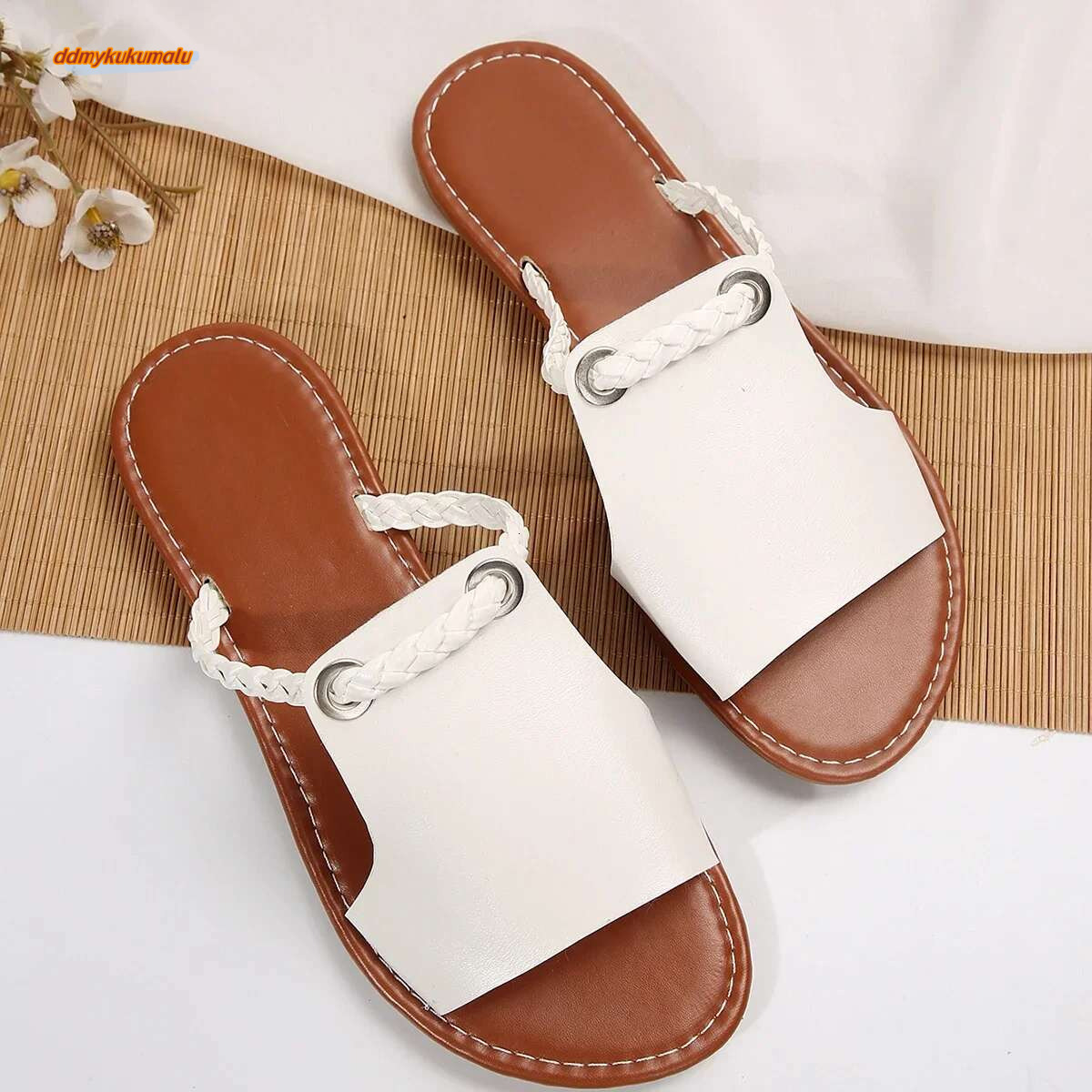 2024 New Summer Flats Casual Slippers Sandals Fashion Flip ps Beach Shoes Slides Women atos De Mujer