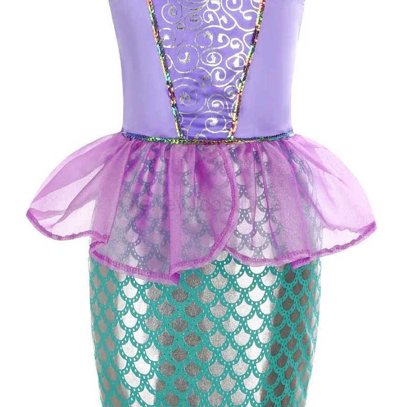 Disney Classic Little Mermaid Princess Ariel costume childrens purple dress girl role-playing childrens carnival birthday party mermaid dress X250408