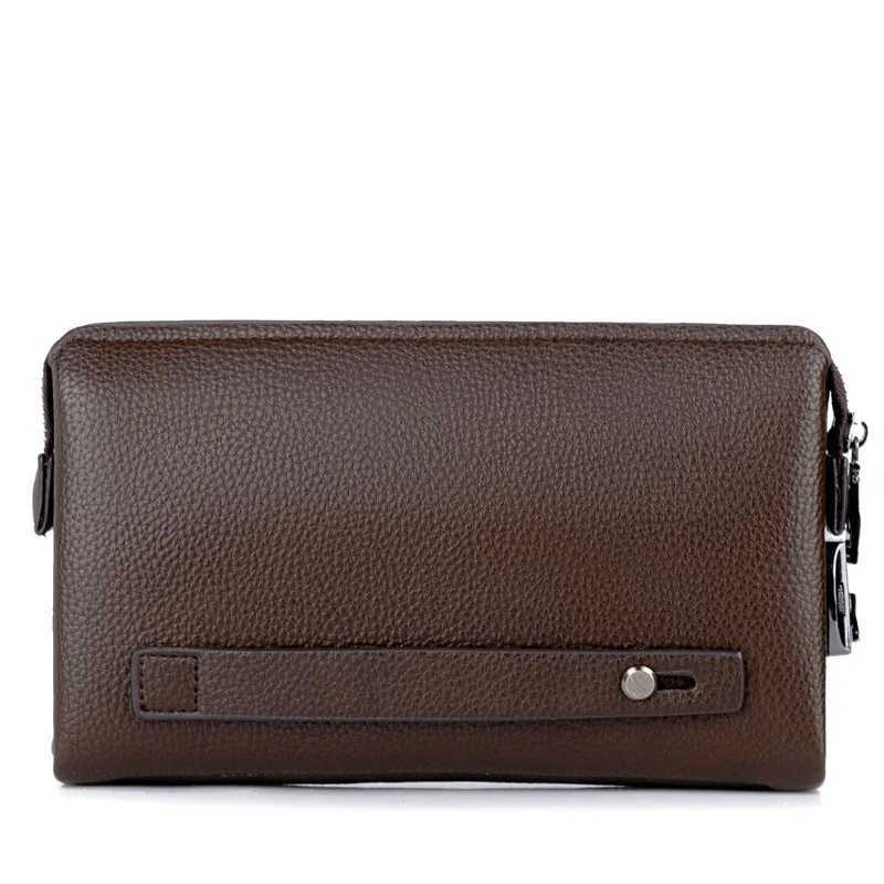 New Mens clutch purse High end PU Long Wallet Large Capacity Multi Card Slot Wrist Bag Password Anti theft Phone Bag H2511071
