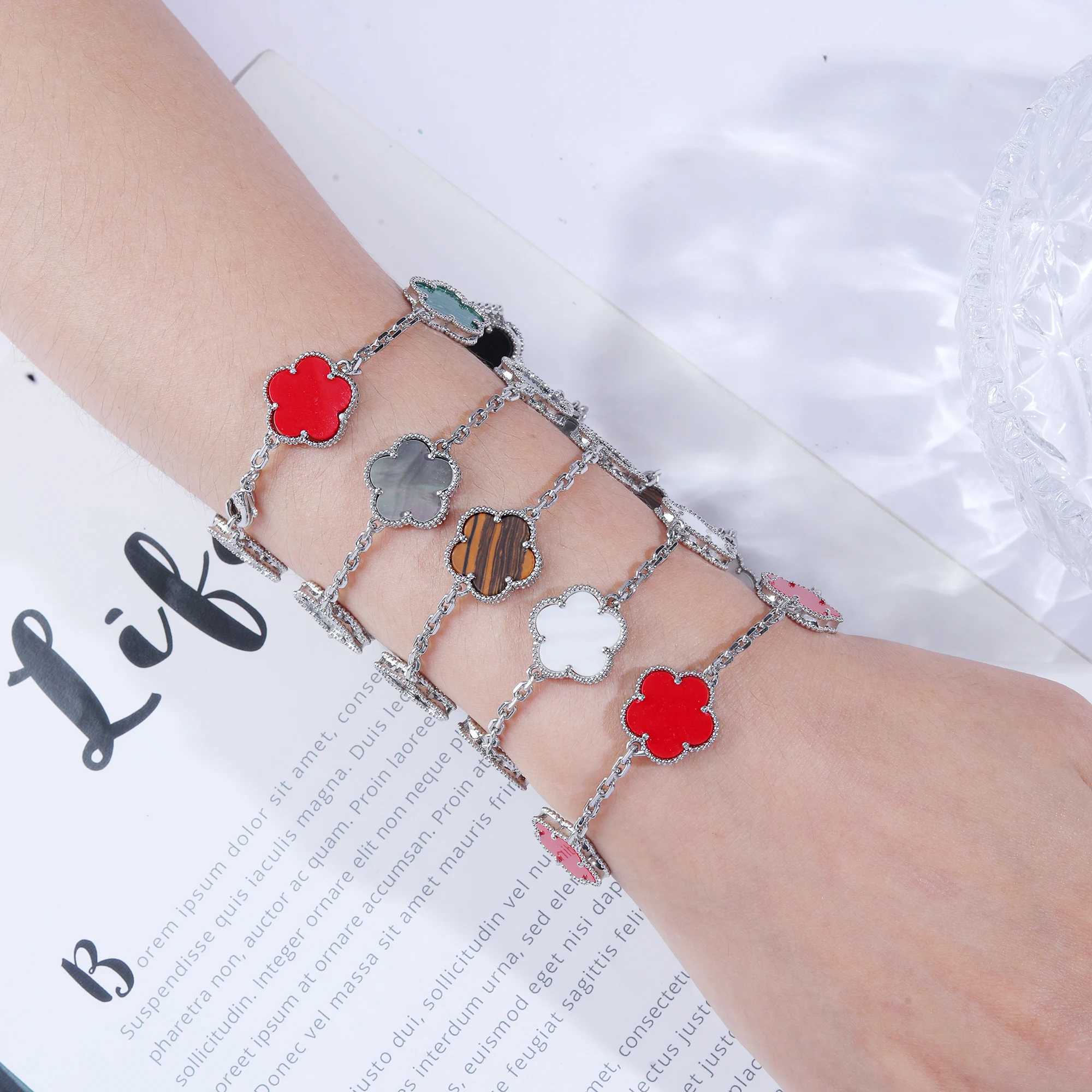 Home>Products>Natural Stone>15mm Natural Stone>Five Leaf Flower Bracelet Set>Necklace>Jewelry>Womens Daily Free Delivery Y250408