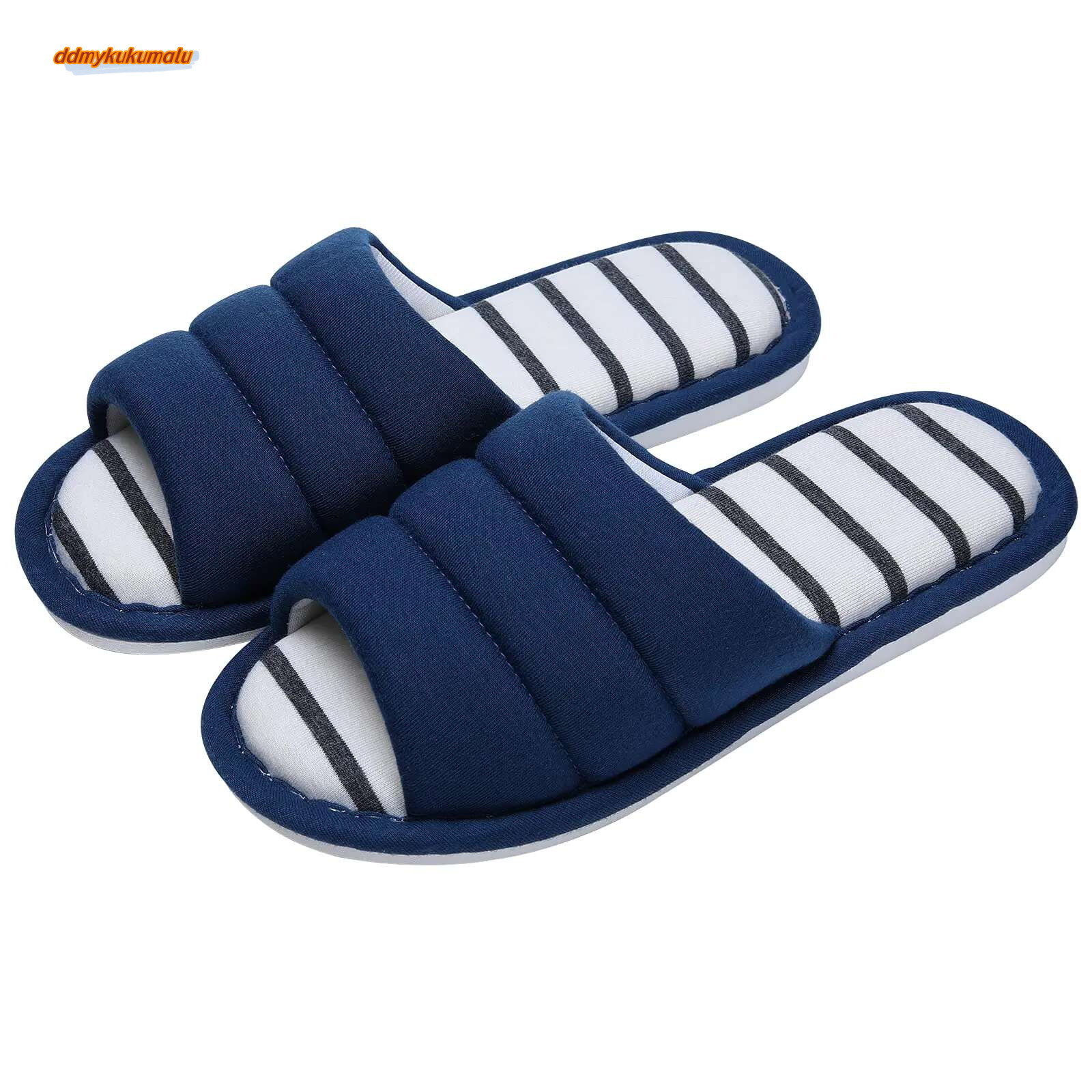 Comwarm Women Cotton Indoor Open Toe Soft Slippers Casual Flip p Ladies Home Slip-on Memory Foam Bedroom Flats Shoes ddmykukumalu