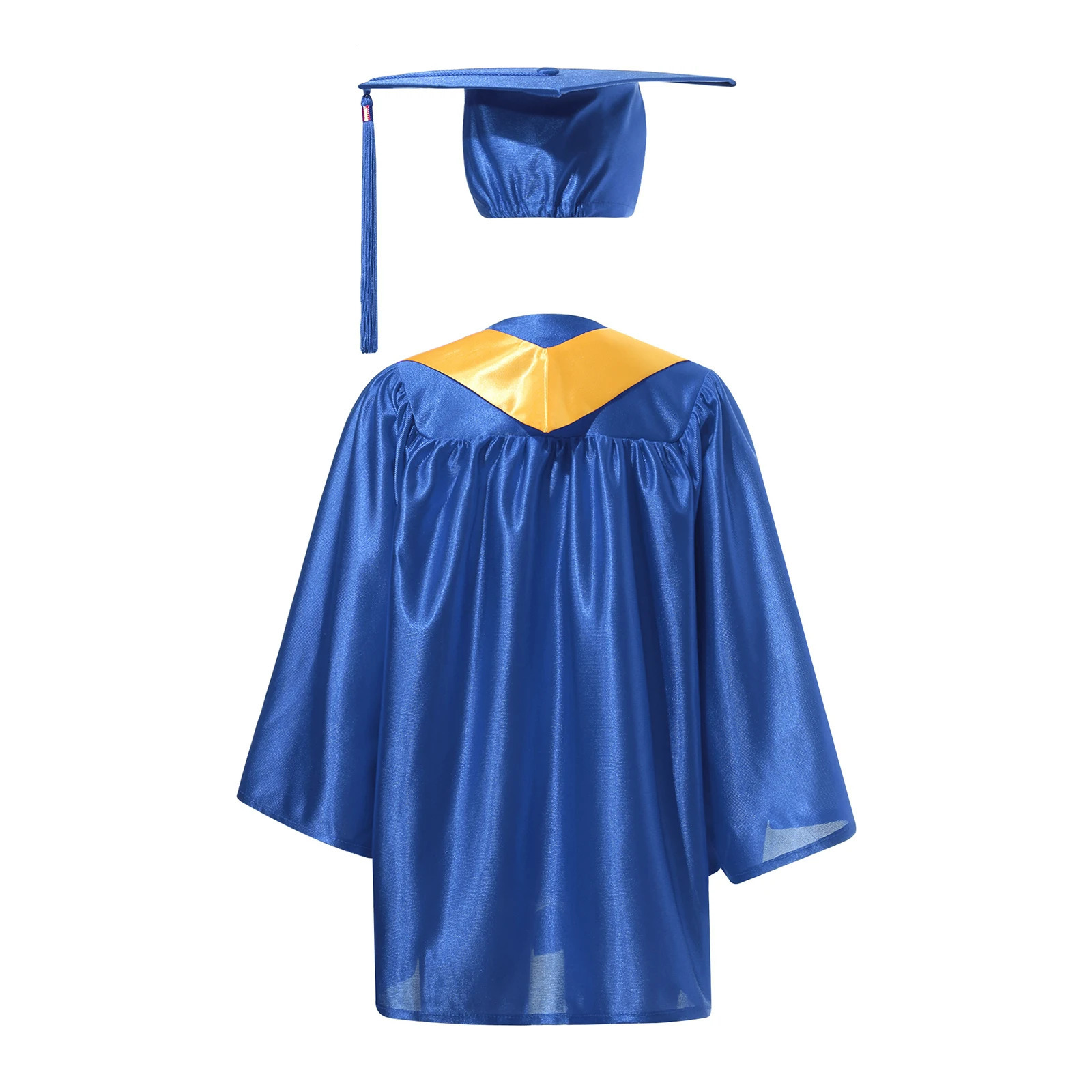 Kids Girls Boys Kindergarten Primary Graduation Gown Cap Preschool Uniform Suit with Badge Tassel And Graduation Sash 250407