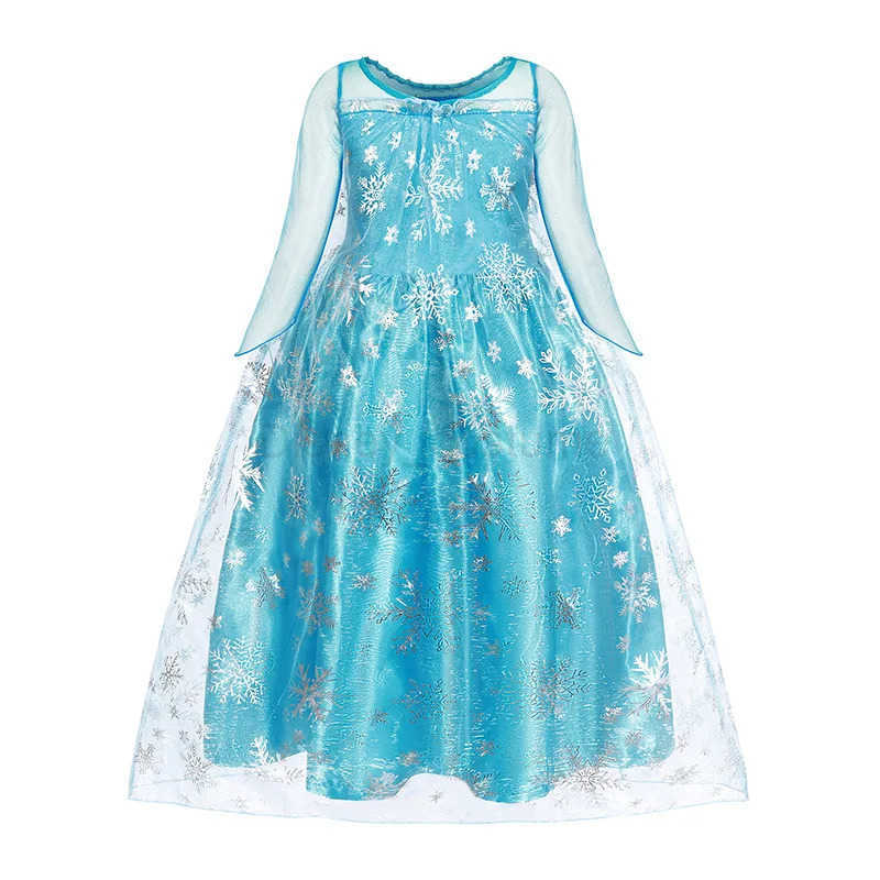 Disney Elsa Dress for Girls 2-10 Yrs Birthday Role Elsa Princess Dresses For Kids Halloween Carnival Party Cosplay Girls Costume X250408