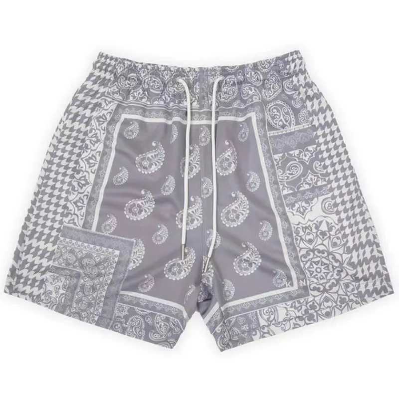 Summer New Mens Shorts Rose Design Casual Shorts Street Hip Hop Fitness Polyester Quick Drying Breathable Embroidered Mens ShortsXJ250407