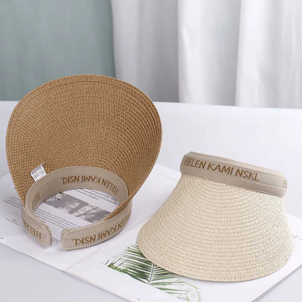 2022 hot sa Summer lady pty Top Sun Visor Hat Summer straw Wide Brim tter Sun s UV Protection Hat For wen Beach hatC250407