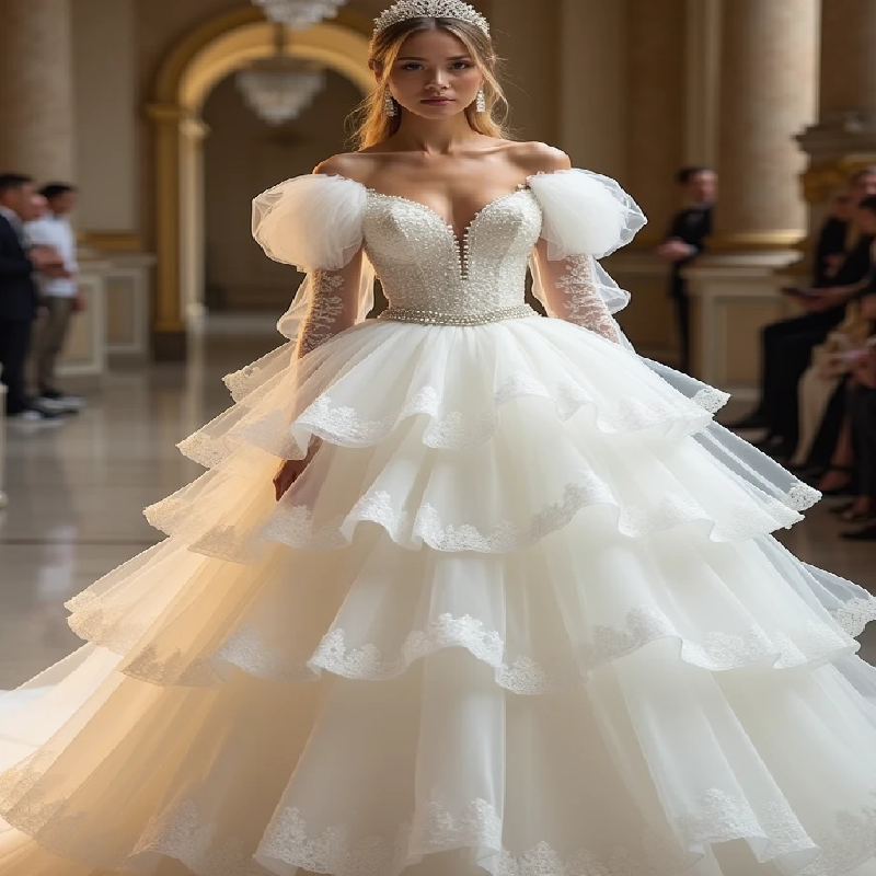 Enchanting Princess White Wedding Dress 2025 Off Shoulders Regal Castle Empress Bride Dress Lace Tired Victorian Gown Gothic European Costume Bridal V