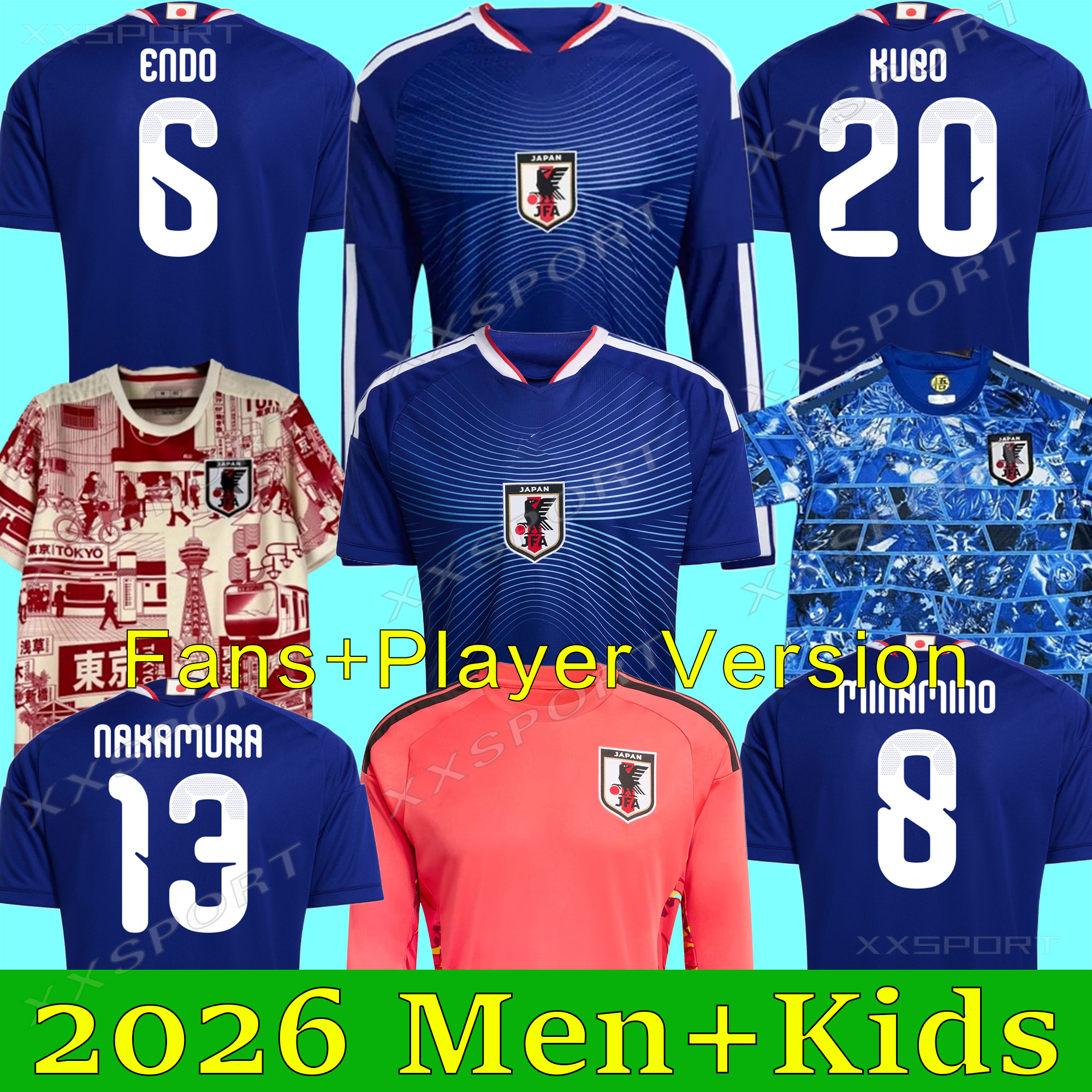 Japan 2026 Soccer Jerseys Cartoon ISAGI ATOM MITOMA MINAMINO ASANO DOAN KUBO ITO WOMEN KIDS KIT 25 26 Japanese Special uniform Football Shirt Fan Player version AYASE