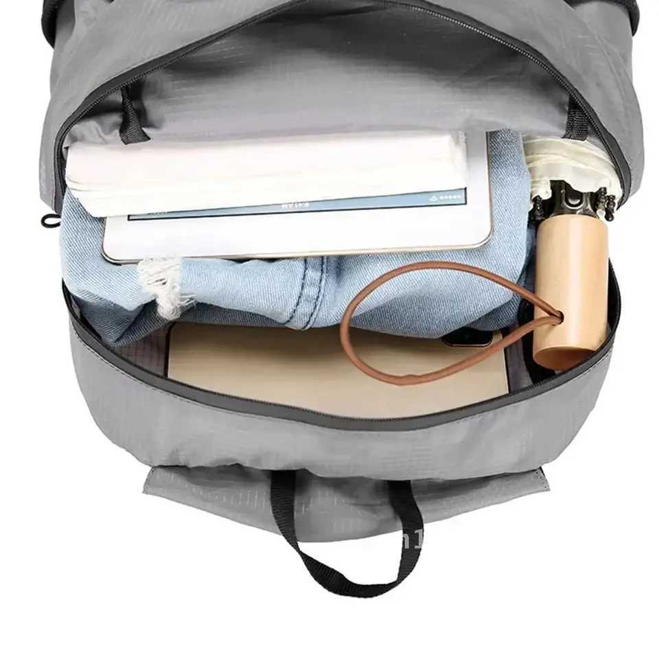 18L Ultrght Foldable Backpack Waterproof Nylon Packable Travel Hiking Cycling Bag 24x16x41cm Lightweight Outdoor Travel BagC250407