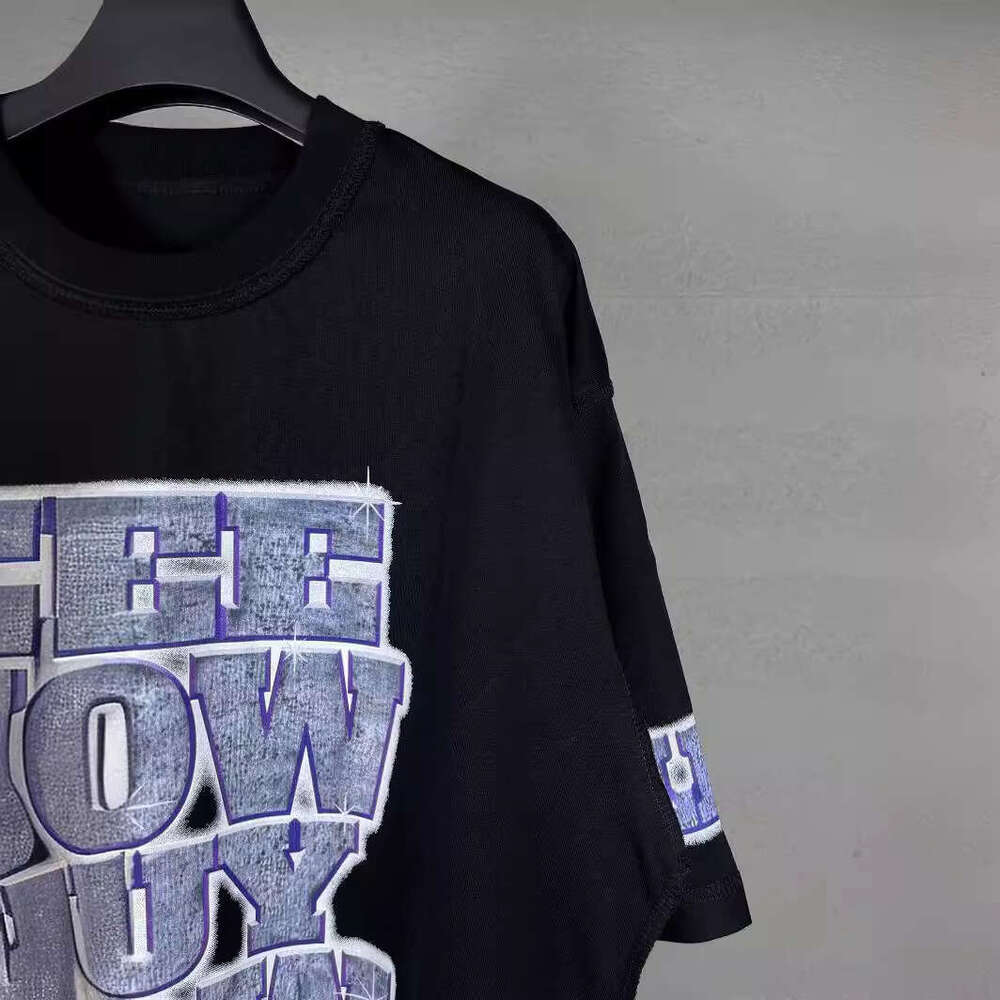Casual T-Shirt The Correct Version Of Parisian Fashion Brand B's EENOW * UYNOW New Model Direct Spray Printed Washed Short Sleeved T-Shirt