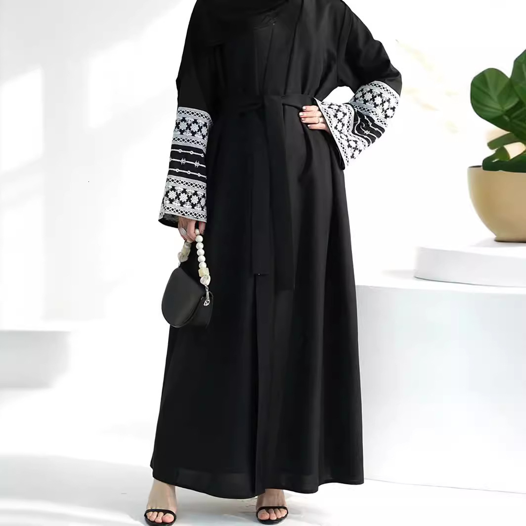 T Rkiye Dubai Embroidery Elegant Cardigan Robe Abaya Women S Dress
