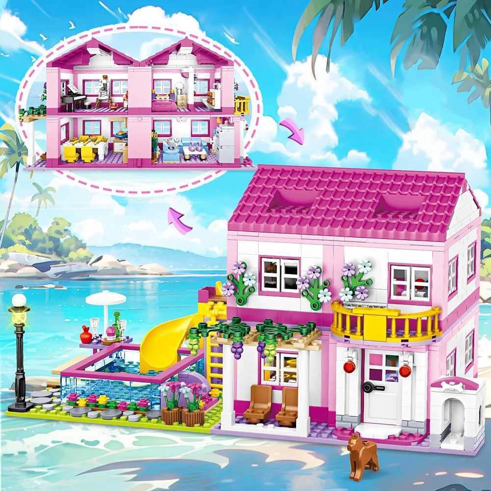 Friends City Street View House Summer Holiday Villa Castle Model Building Block Sets Figures DIY Bricks Toys for Kids Girls Gift L251108