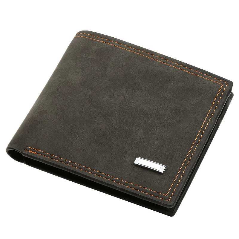 Classic Short Pu Leather Wallets For Men Business Man Id Card Holder Purse Slim Male Photo Card Wallets Cartera Hombre H2511071