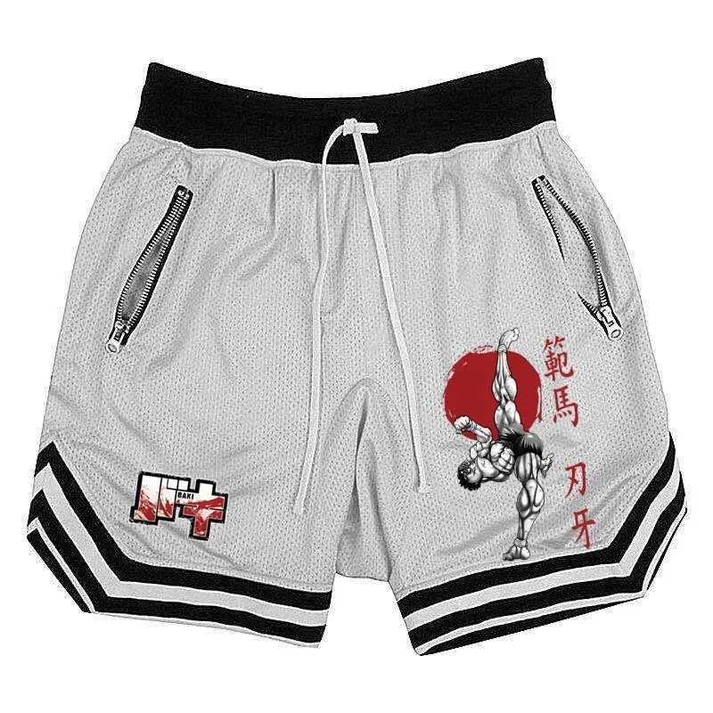 Hanma Baki Anime Short Film Mens Fast Drying Network Gym Shorts Breathable Fitness Jogger Summer Basketball Sports Scanning MensXJ250407