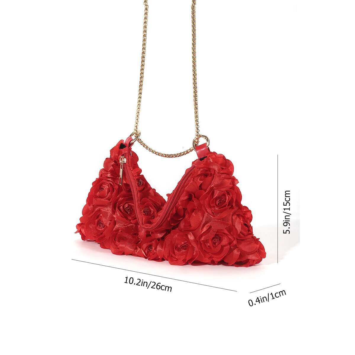 Lite Design Rose Wer Sequined Cotton Chain Zipper Pendant Bag The Underarm Area For Women s Evening Banquet MJN