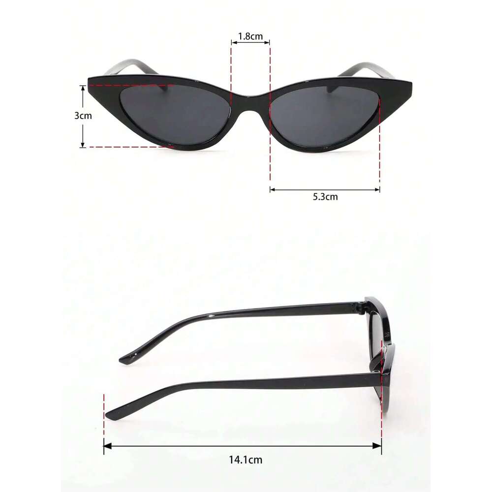 5PCS Plasti Fashion Cat Eye Frame Women Sunglasses For Daily Life Men ShadesOutdoor Casual Activities DrivingAccessories.