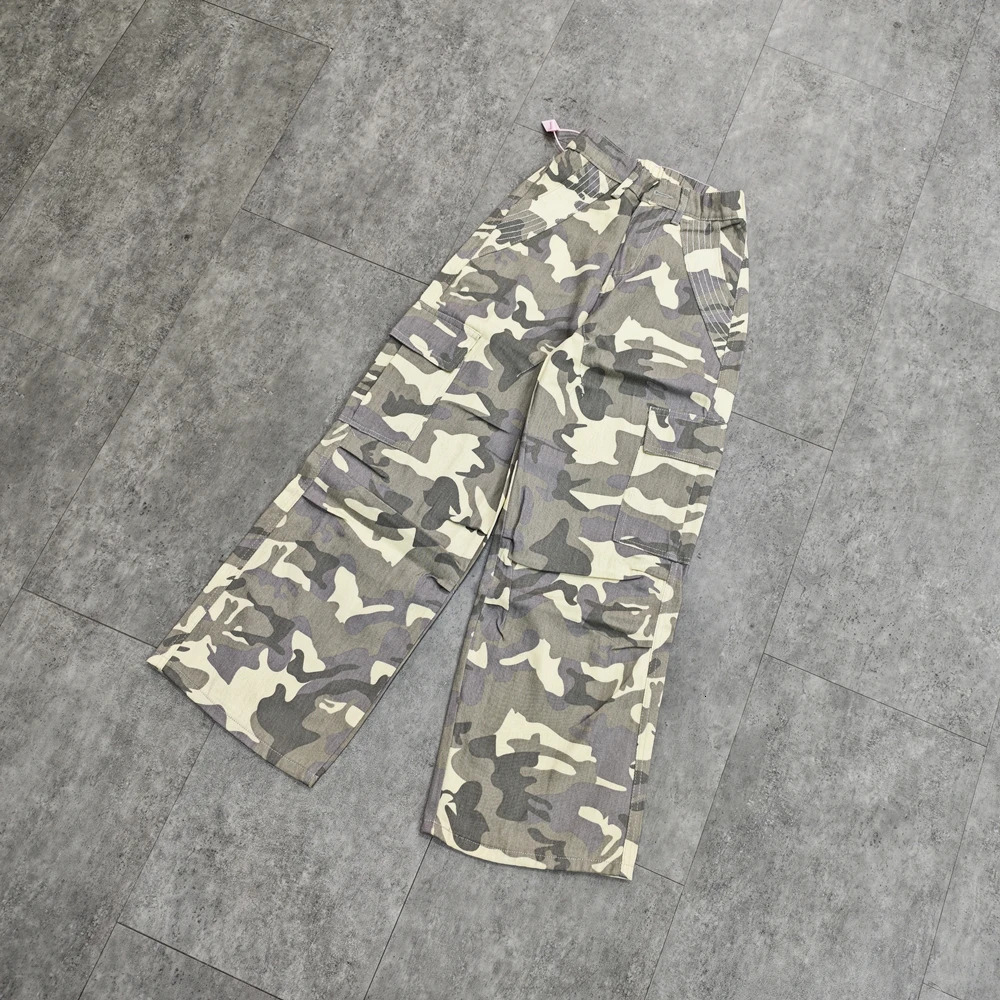 Yao888 military style fashion trend y highquality wide leg pants Cleanfit jeans street wear womens cargo 250407