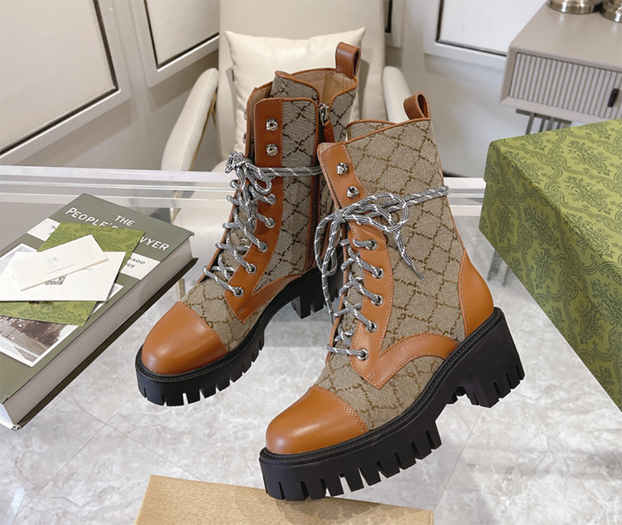 High quality buckle Martin Boots designer 100% genuine leather ankle boots luxury metal buckle thick soled short boots knight boots EU35-42