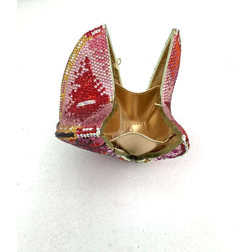 XIYUAN Lady New Butterfly Gems Evening Purse Minaudiere For Party Rhie Handbags Bridal Wedding Crystals Clutch Bag