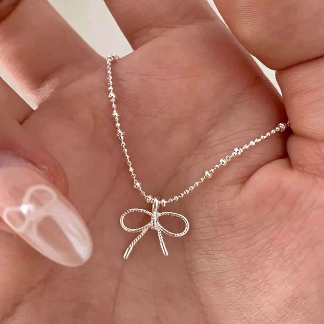 Creative Alloy Bowknot Necklace for WomenC250407