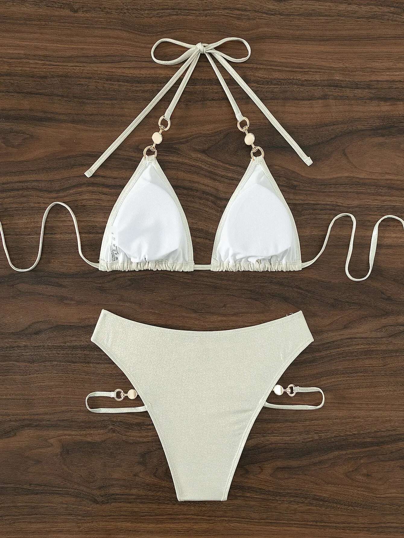Dongdumaoyi Shiny Pearls Bikini Women Luxury White Brozing Push Up Micro Swimwear Bathing Suit High Waist Swimsuit Trajes De Ba O Mujer