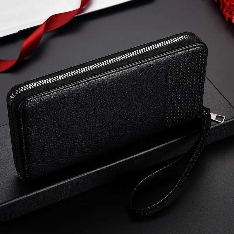 New Color Mens Long Wallet For Men Rfid Blocking Clutch Organizer Zipper Leather Business Id Card Holder Purse 2024 New H2511071