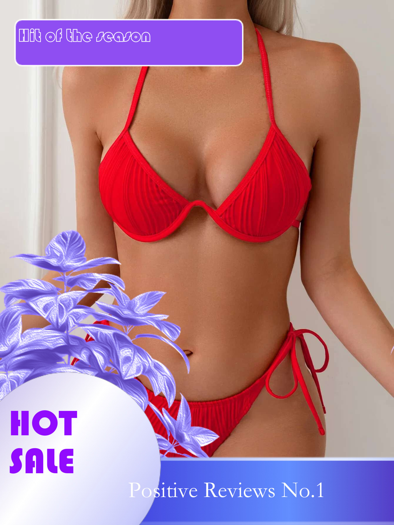 Dongdumaoyi Women S Swimsuit Push Up Bikinis Sets Black Red Cut Out Underwire Bikini Summer Beach Bathing Suit Tie Side Thong Swimwear
