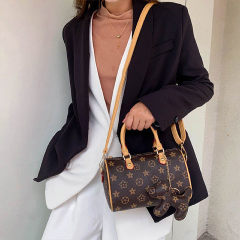 Women'S Bag New Style Old Flower Boston Pillow Bag Fashion Printed Shoulder Crossbody Bag