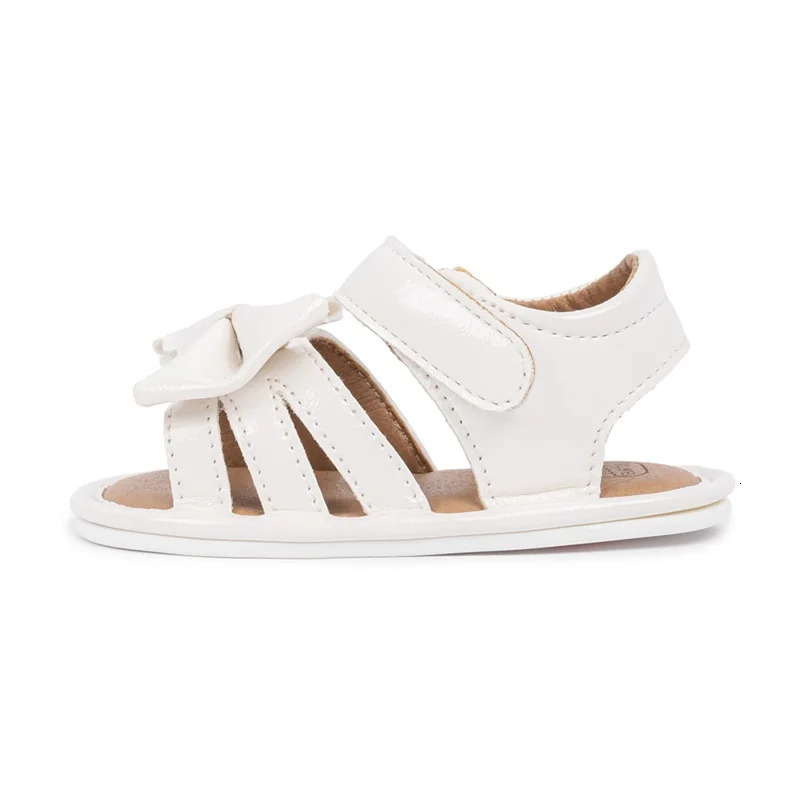 Cute Baby Girl Sandals Stylish PU Leather Non-slip Bowknot Flats for Summer Comfortable Toddler Shoes for Everyday Wear 250407