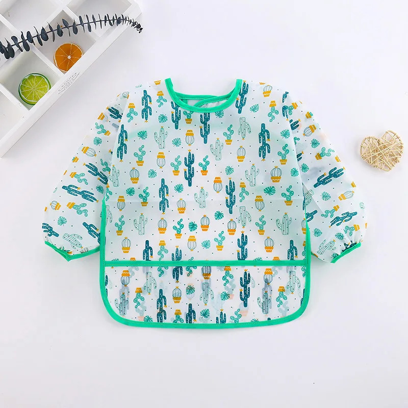 3PCS/1PCS Baby Smock Bibs Waterproof Long-sleeved Eating Feeding Art Apron born Toddler Burp Cloths Fit 0-3 Years 250408