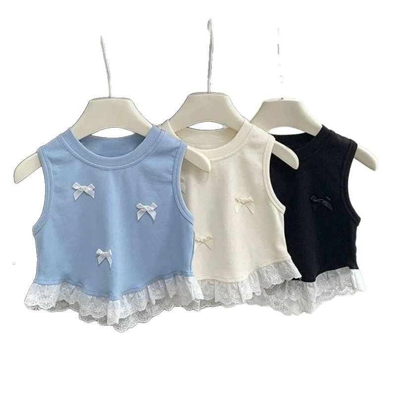 Ddmyshoesvip Korean Clothing Girls Summer T Shirt New Style Trendy Children S Fashion Bow Vest Sleeveless Top Trend