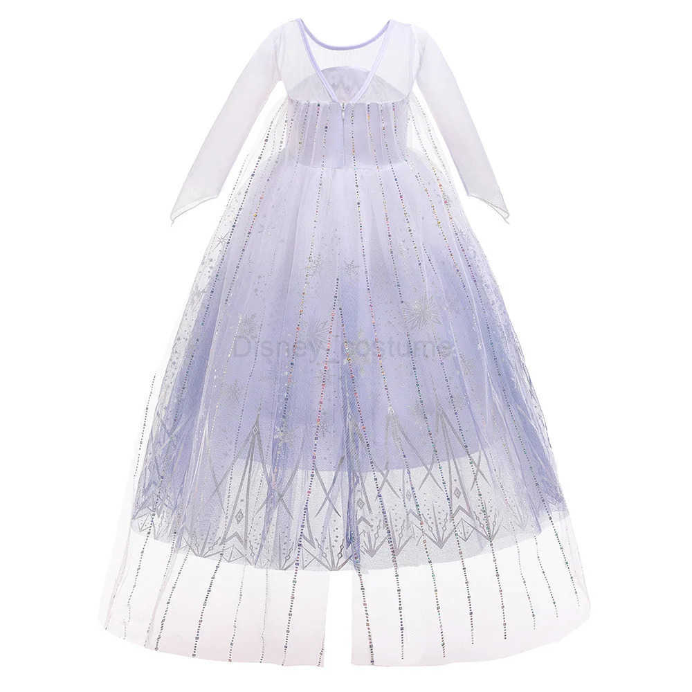 Disney Frozen 2 Girl Role Playing Costume Snow Queen Elsa Long Dress Halloween Party Carnival Costume 2-10T Vestitos X2504081