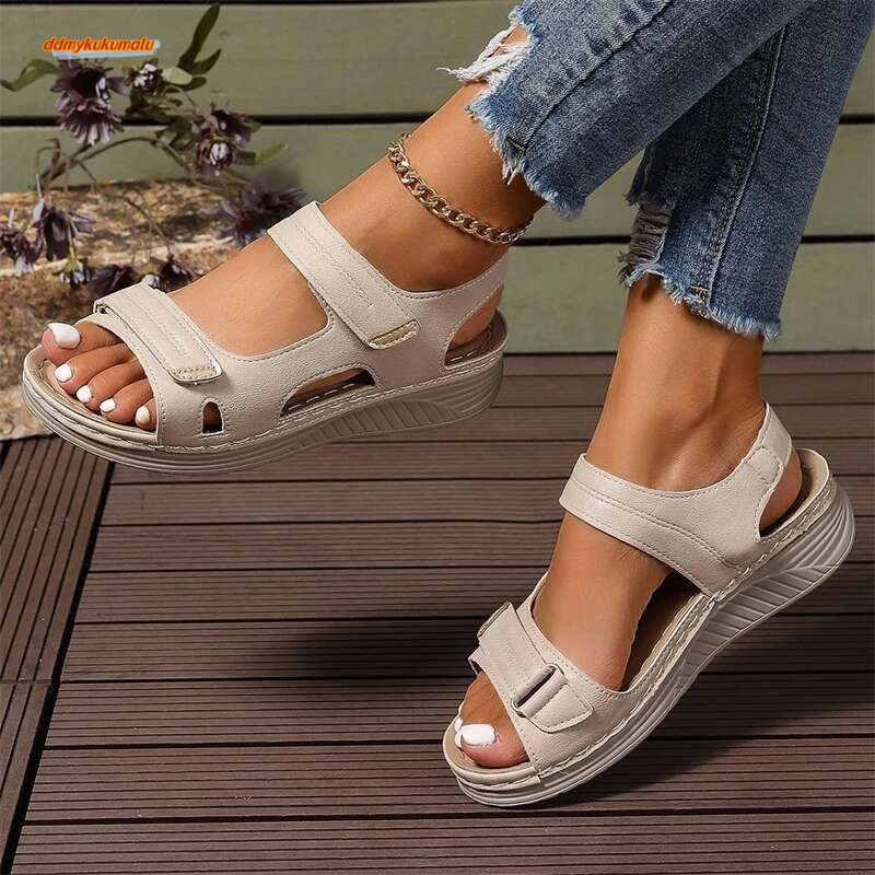 Summer Party Sandals Elegant Walking Wedge Ladies Shoes Non-Slip Sandal Women Footwear Female ddmykukumalu