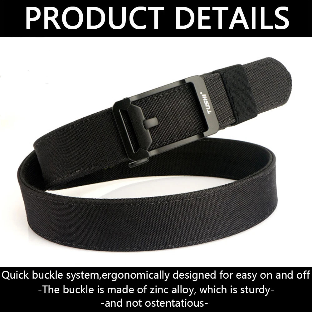TUSHI Military Gun Belt for Men Nylon Metal Automatic Buckle Duty Belt Tactical Outdoor Girdle IPSC Accessories 250403