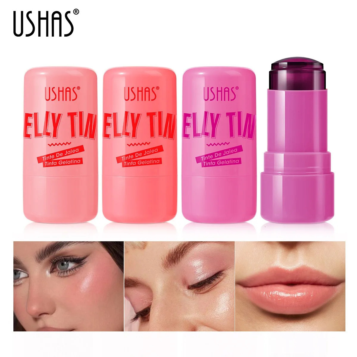 Milk jelly powder blusher stick lipstick waterbased gloss matte eye shadow longlasting bright contour red makeup 250325