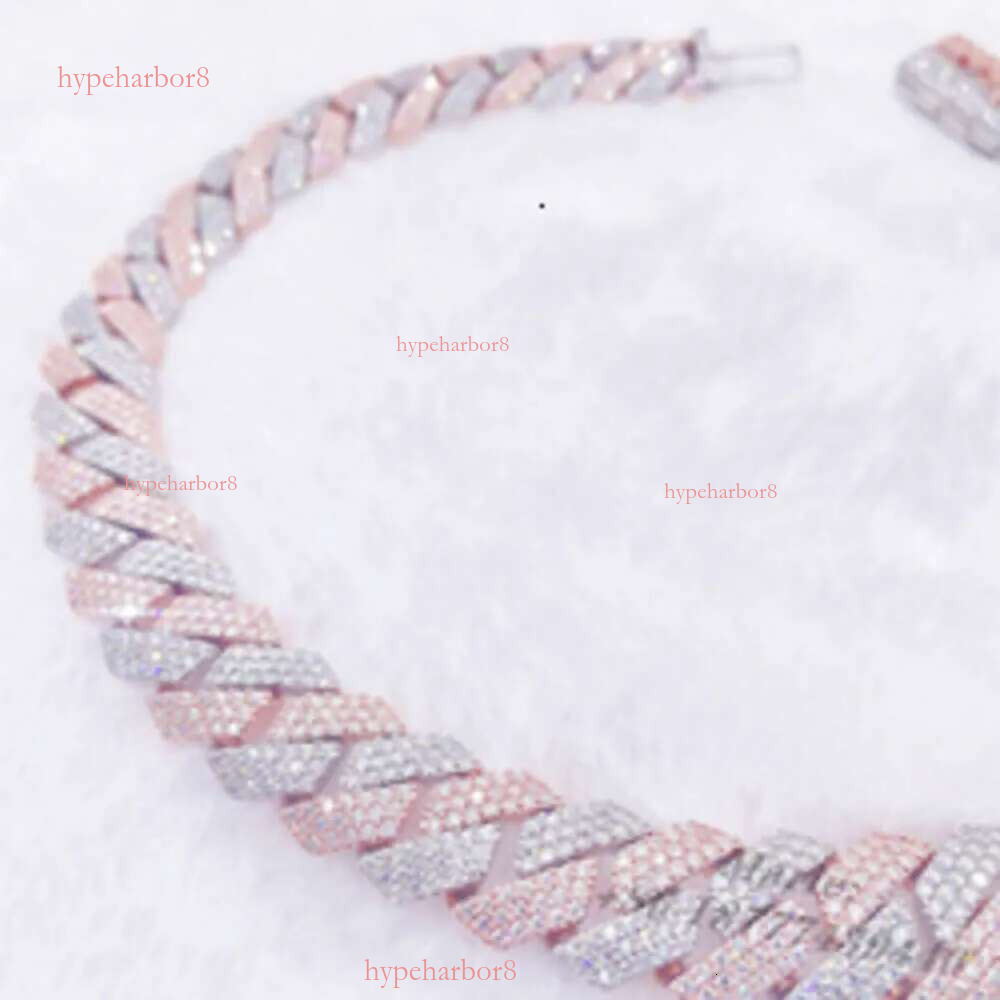 Hip Hop Jewelry Buss Down 16mm S k Customized Iced Out Necklace Vvs Moissanite Cuban Chain