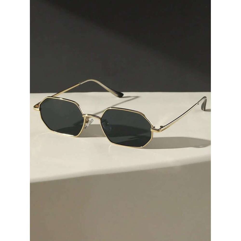 1PC Unisex Geometric Metal Design Fashion Colorful Sunglasses For Street-Photography Seaside-Party Travel Driving Accessories