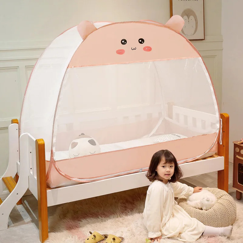Nordic Style Crib mosquito net portable folding childrens bed universal mosquito net Mongolian yurt type born 2-door mosquito net 250408