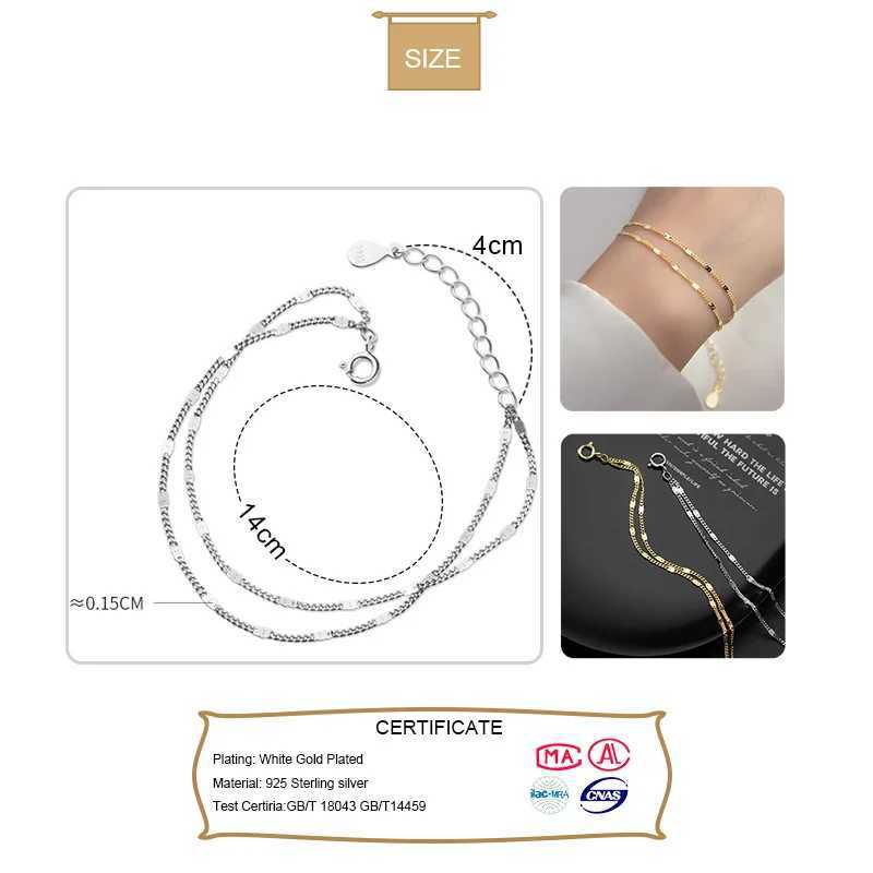 Trustdavis Genuine 925 Sterling Silver Fashion Sweet Doub Chain Layer Bracet For Wen Wedding Fine S925 Jewelry Gift DA199C250408