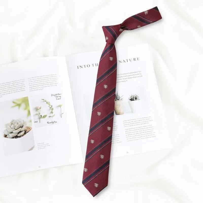 Korean JK Necktie Simple Plaid Neckwear Striped Neck Tie Clothes Accessories Cravat Uniform Bow Tie Wen Men Wedding Neckties X250407