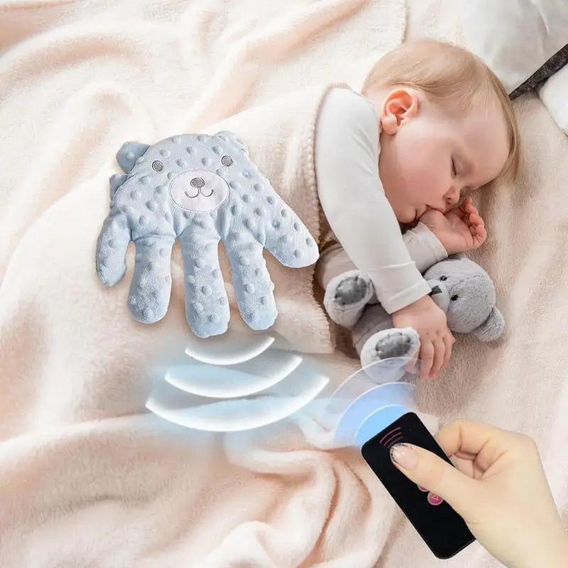 Baby Patter For Sleep Remote Control Baby Soothing Palm Baby Sleep Patting Toy Soft Electric Baby Hand Pillow Baby Sleep Soother 250407