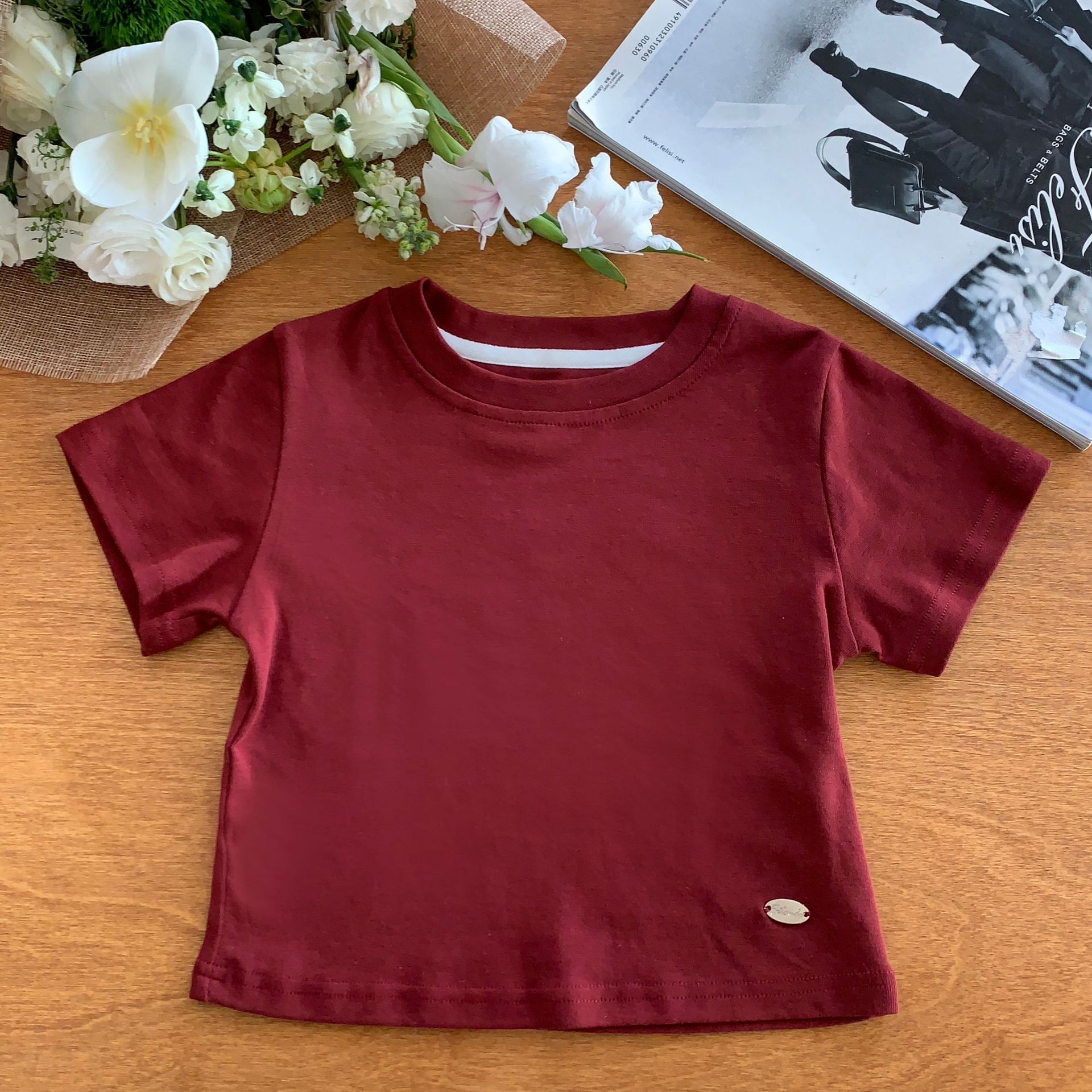 Ddmyshoesvip Clothing Girls Short Sleeved T Shirt Spring New Item Children S Korean Version Base Shirt Top Baby Girl S Clothing