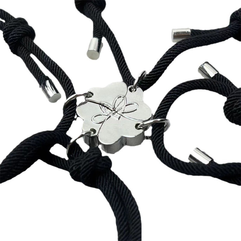 Fashion friends, family members, four people, love, magnet attraction bracelet, creative weaving, hand rope
