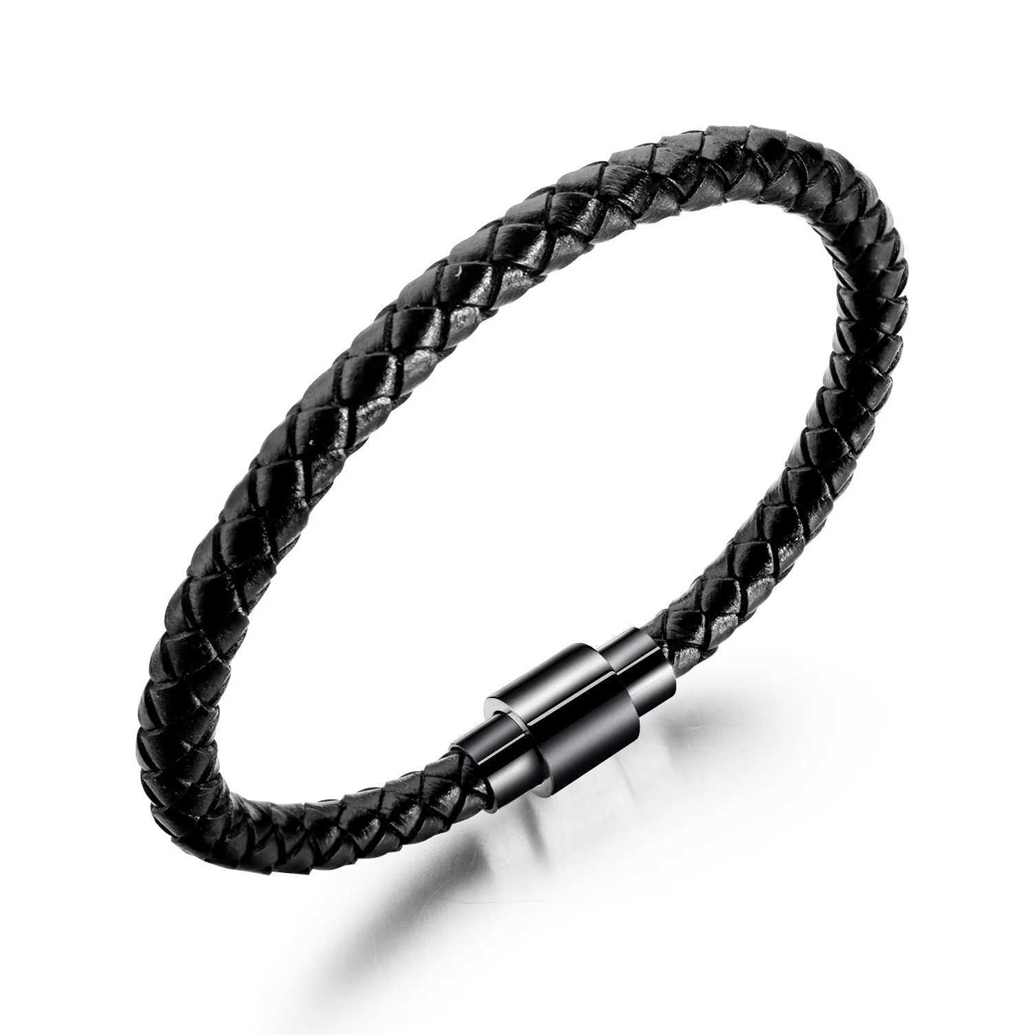Mens Creative Fashion Simple Leather Cord Mens Bracelet Retro Handmade Woven Snakeskin Twist Bracelet Casual Jewelry GiftC250408