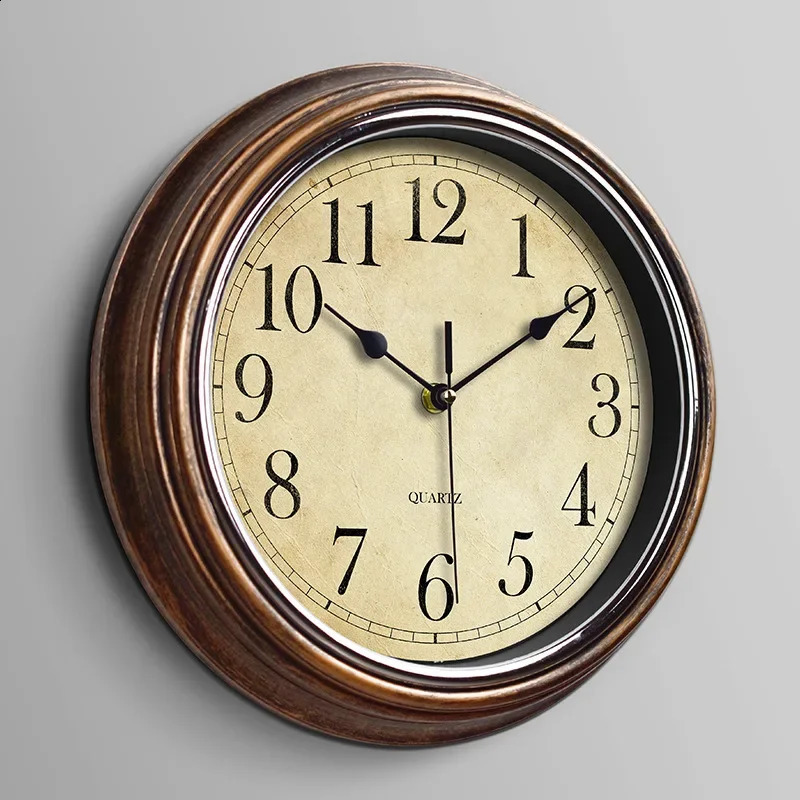 Vintage Wall Clock European Style Silent Clocks Living Room Decoration Clocks Wall Hanging Home Art Quartz Clocks 250408