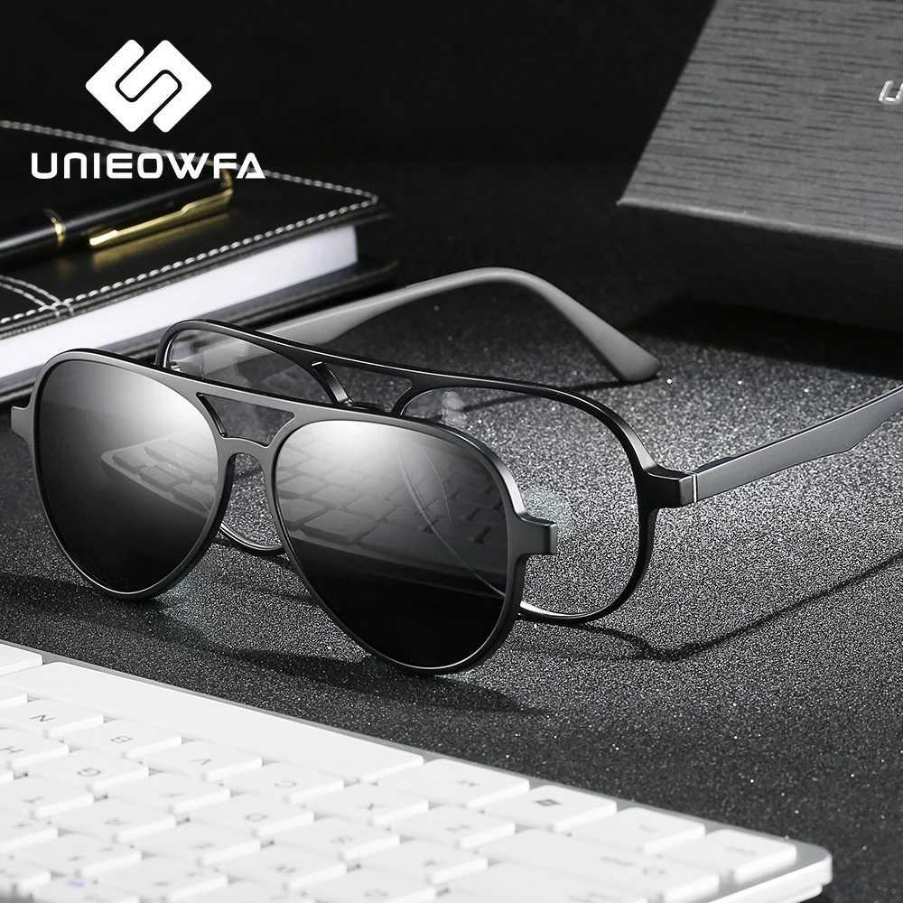 Polarized magnetic clip sunglasses for men aviation piloting optical sunglasses for men pilot Myopia prescription glasses for men 2020 W250408